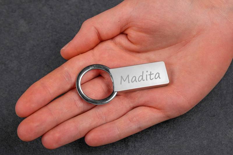 Schlüsselanhänger Mit Gravur Personalisiert Rechteck von madewithlovebymadita