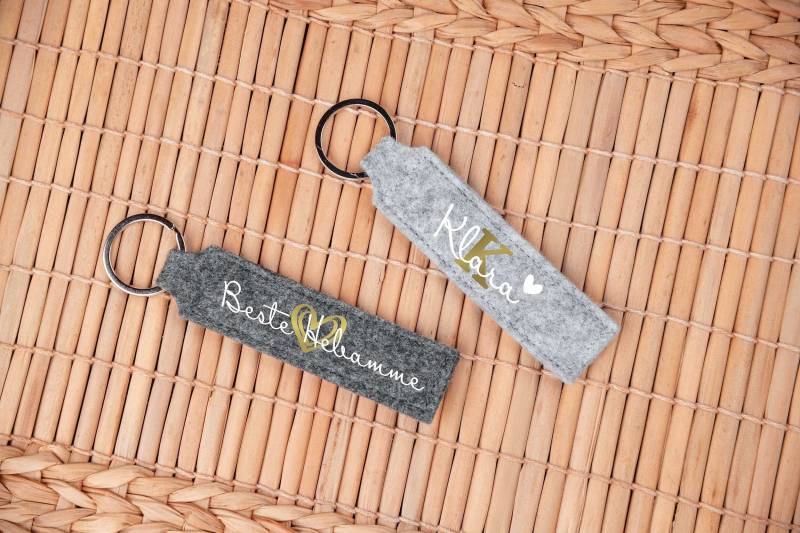 Schlüsselanhänger Personalisiert Aus Filz Mit Namen von madewithlovebymadita
