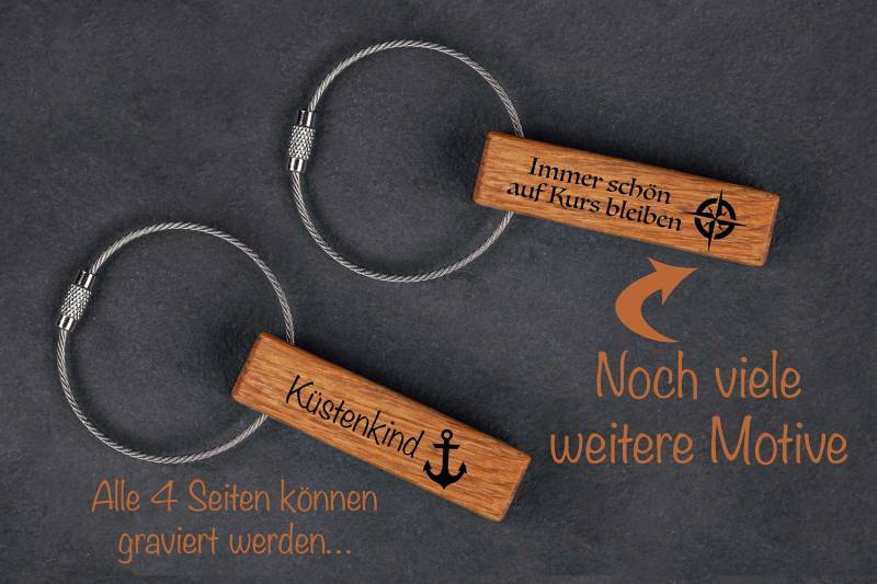 Schlüsselanhänger Personalisiert Aus Holz Mit Individueller Gravur von madewithlovebymadita