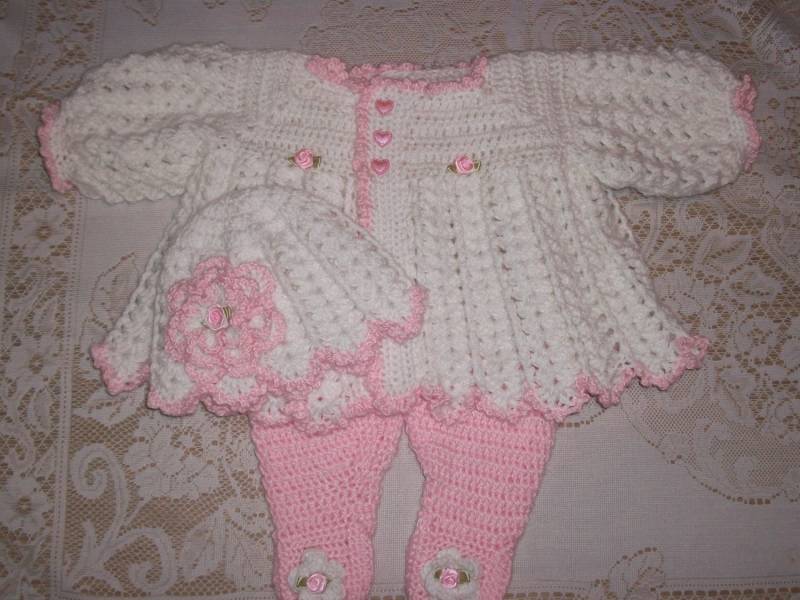 Häkeln Babymädchen Pullover Legen Sie Hut Und Leggings Outfit Für Winter-Dusche-Geschenk Oder Geschenk Nach Hause Nehmen von madewithlovebysuzieq