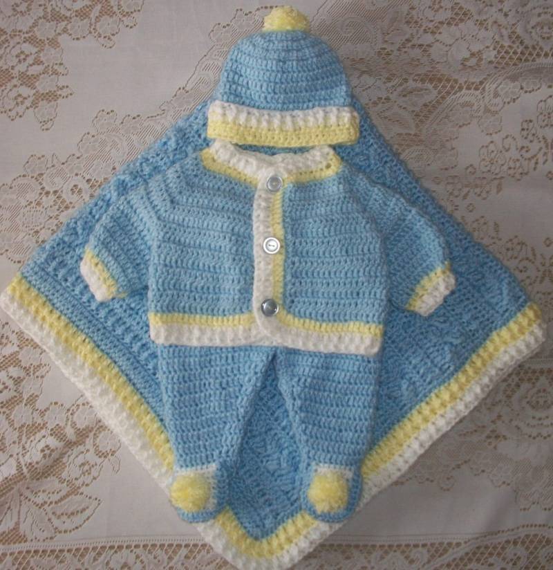 Häkeln Sie Baby Boy Pullover Set Babyausstattung Outfit Mit Kabel Decke Perfekt Für Baby-Dusche Oder Nach Hause Nehmen Geschenk von madewithlovebysuzieq
