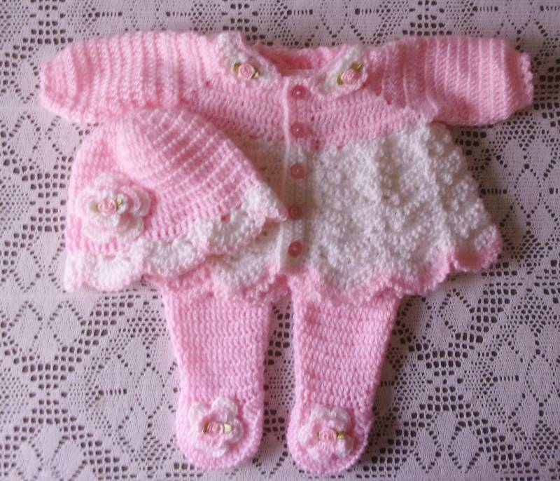 Häkeln Sie Baby Mädchen Pullover Set Babyausstattung Mit Leggings, Die Perfekt Für Baby-Dusche Oder Nehmen Mich Nach Hause Outfit von madewithlovebysuzieq