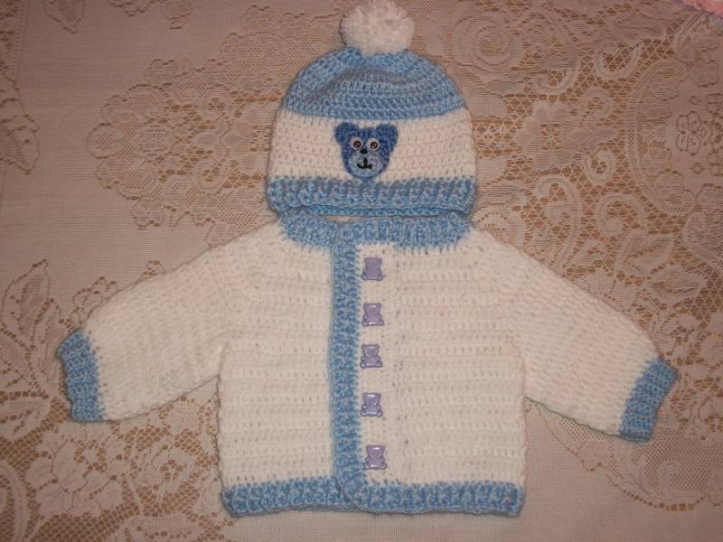 Nb-6 Mos-Baby Bär Pullover Und Mütze Gehäkelt Set Perfekt Für Baby Shower Newborn Geschenk Oder Coming Home Outfit von madewithlovebysuzieq