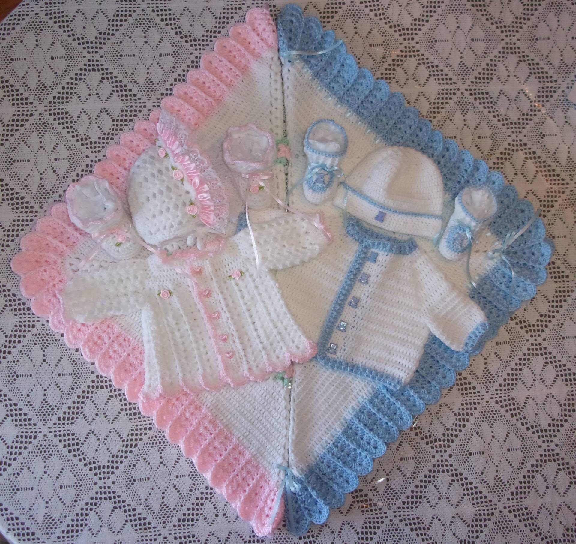 Nb-6 Mos-Junge Mädchen Zwillinge Pullover Set Und Decke Layette Perfekt Für Babypartygeschenk Oder Take Me Home Outfit von madewithlovebysuzieq