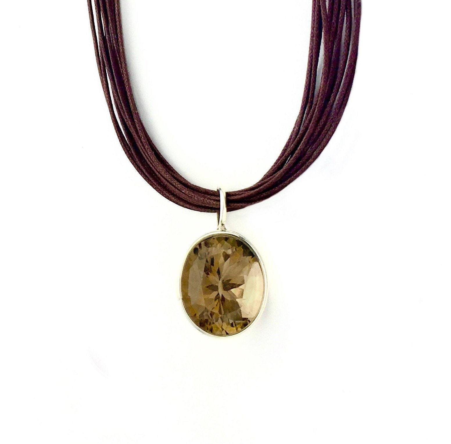 sterling Silber & Rauchquarz Anhänger von madhuntjewelry