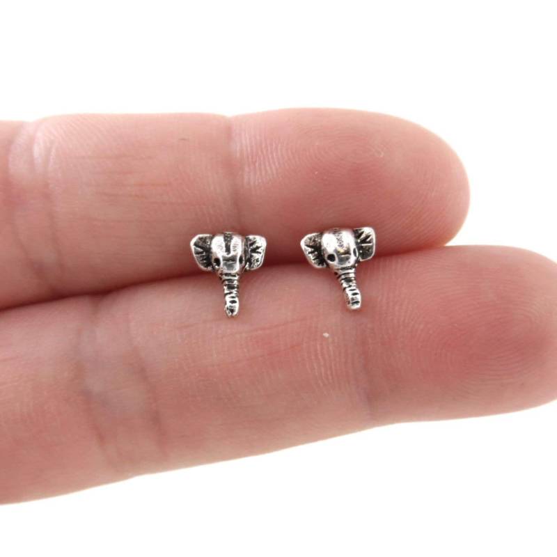 Elefant Ohrringe in Sterling Silber, Ohrringe, Kinder Winzige Ohrstecker, Knorpel Tier Zierliche von maebeas