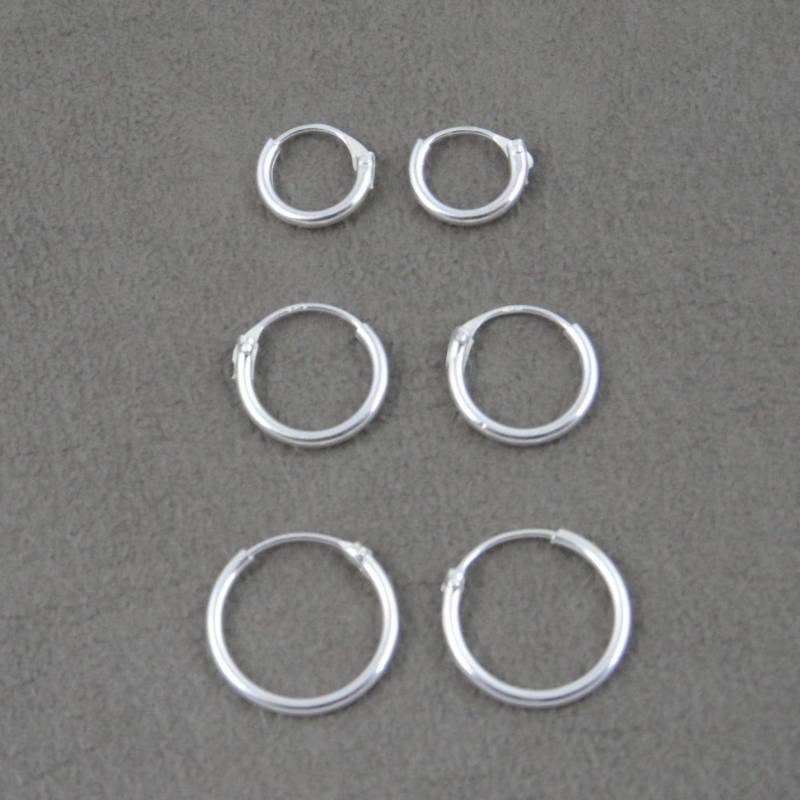 Set Von 3 Paaren Kleine Sterling Silber Hoop Ohrringe, Kleine Obere Hoops, Knorpel von maebeas