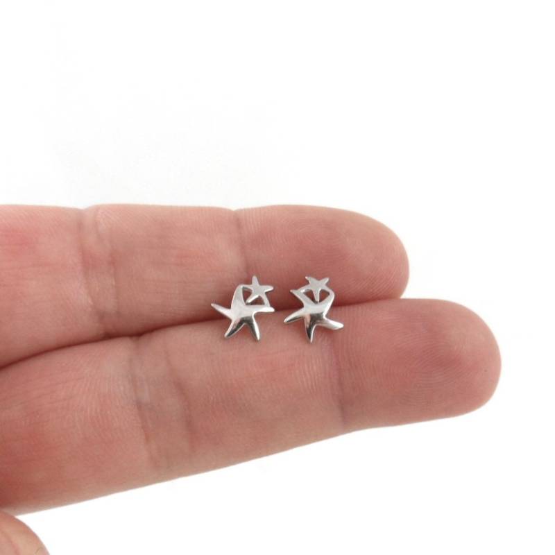 Verkauf Stern Ohrringe in Sterling Silber, Seestern Ohrringe, Kinder Silber Ohrstecker, Zierliche Geschenk Für Sie von maebeas