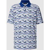 MAERZ Muenchen Poloshirt mit Allover-Muster in Jeansblau, Größe 54 von maerz muenchen