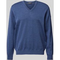 MAERZ Muenchen Strickpullover mit Label-Badge in Ocean Melange, Größe 48 von maerz muenchen