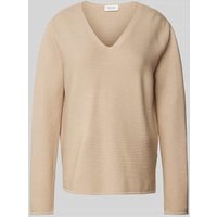 MAERZ Muenchen Strickpullover mit Seitenschlitzen in Hellbraun, Größe 46 von maerz muenchen