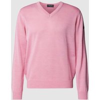 MAERZ Muenchen Strickpullover mit abgerundetem V-Ausschnitt in Rose, Größe 52 von maerz muenchen