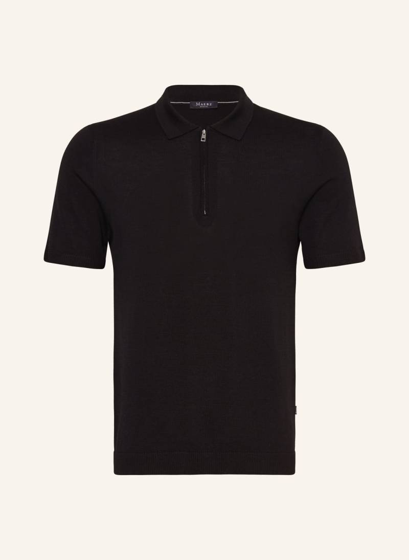 Maerz Muenchen Strick-Poloshirt Aus Merinowolle schwarz von maerz muenchen