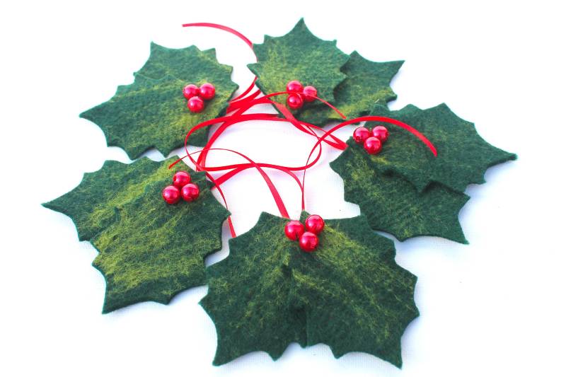 5Er Set Blätter Der Stechpalme, Holly, Zum Basteln Oder Zur Deko 5Er Set Blätter Der Stechpalme, Holly, Zum Basteln Oder Zur Deko von mafiz
