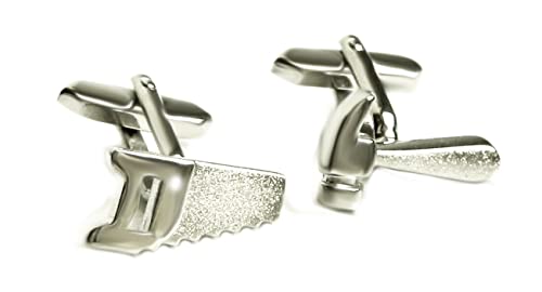 Hammer Säge Manschettenknöpfe zum Thema Handwerk + Geschenkbox Sale - witziger Herren Schmuck für die Umschlagmanschette von magdalena r.