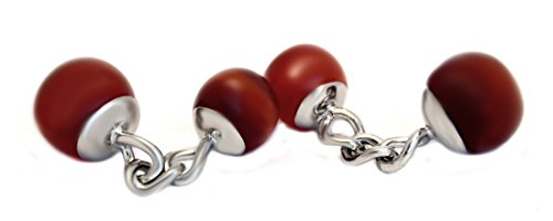 Karneol Manschettenknöpfe beidseitig mit silberner Fassung inkl. Geschenkbox - schönes Accessoire für die Umschlagmanschette von magdalena r.