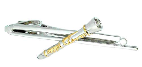 Klarinette Krawattennadel Krawattenklammer Musikinstrument bicolor teilvergoldet glänzend m.i. Germany + Geschenkbox von magdalena r.