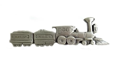 Krawattenklammer Motiv Lok Eisenbahn antiksilbern geschwärzt matt 6,2 cm l. + Geschenkbox von magdalena r.