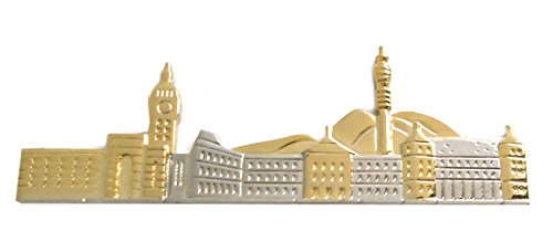 Krawattennadel Stuttgarter skyline bicolor glänzend kurz ca. 6 cm lang m.i. Germany + Geschenkbox von magdalena r.