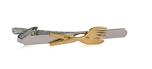 Messer Gabel Krawattennadel Krawattenklammer Besteck bicolor glänzend Neu mit kleinen Fehlern Sonderpreis von magdalena r.