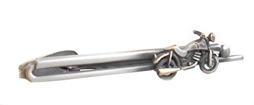 Motorrad Krawattenhalter Krawattennadel antikfarben silbern matt geschwärzt 6,6 cm lang Patinastil m.i. Germany + Geschenkbox von magdalena r.