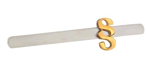 Paragraphen Krawattenklammer Krawattennadel Jura-Symbol bicolor teilvergoldet matt-glänzend ca. 7 cm lang + Geschenkbox von magdalena r.