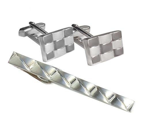 SET Manschettenknöpfe + Krawattennadel silbern 5 cm + Box SALE von magdalena r.