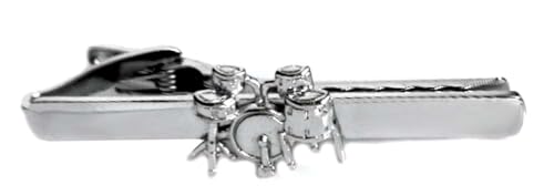 Schlagzeug Krawattennadel silbern glänzend ca. 6,2 cm lang + Geschenkbox SALE von magdalena r.