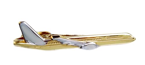 kurze Flugzeug Krawattennadel Passagierflugzeug bicolor glänzend ca. 5,7 cm lang m.i. Germany + Geschenkbox von magdalena r.