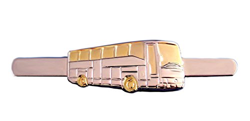Krawattenklammer Bus-Form zweifarbig (teilgoldfarben) mit Geschenkbox, Messing, Ohne Stein von magdalena r.