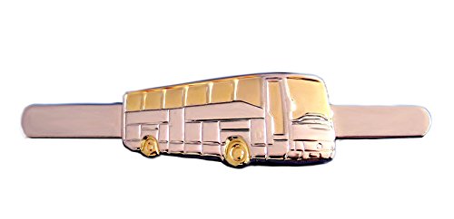 Krawattennadel Bus Bicolor (teilgold) mit Geschenkbox, Messing, Ohne Stein von magdalena r.