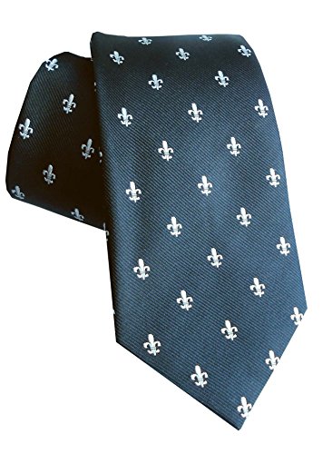 magdalena r. Lilien Seidenkrawatte schwarz mit silbernen Lilien - SALE von magdalena r.