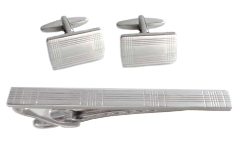 magdalena r. Set Manschettenknöpfe plus Krawattennadel ca. 6,5 cm lang silbern glänzend + Geschenkboxen magdalena r. Set Manschettenknöpfe plus Krawattennadel ca. 6,5 cm lang silbern glänzend + Geschenkboxen von magdalena r.