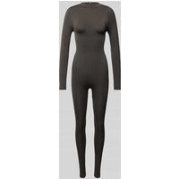 MAGIC Bodyfashion Jumpsuit in körpernaher Passform mit rückseitigem Reißverschluss in Dunkelbraun, Größe L von magic bodyfashion