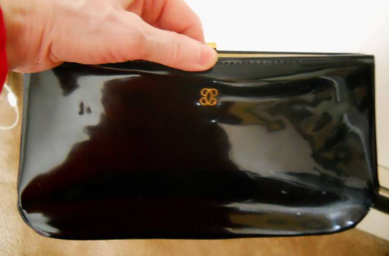 Vintage Abend Geldbörse Farben Schwarz Glänzender Lack Kupplung Kosmetiktasche Muttertag Geburtstagsgeschenk Für Sie Geschenk Frau von magicpaws