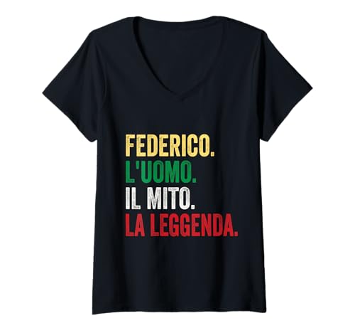 Damen Friedrich Der Mann Der Mythos Die Legende Geschenk für Friedrich T-Shirt mit V-Ausschnitt Damen Friedrich Der Mann Der Mythos Die Legende Geschenk für Friedrich T-Shirt mit V-Ausschnitt von maglia personalizzata uomo nome Federico