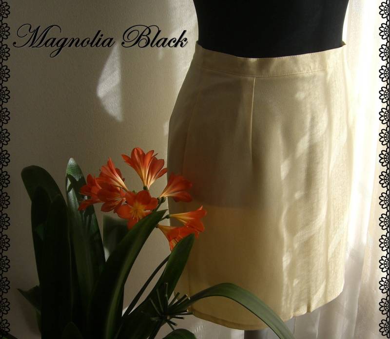 Rock Vichy-Karo Stoff-Magnolia Schwarz Gelb von magnoliablack