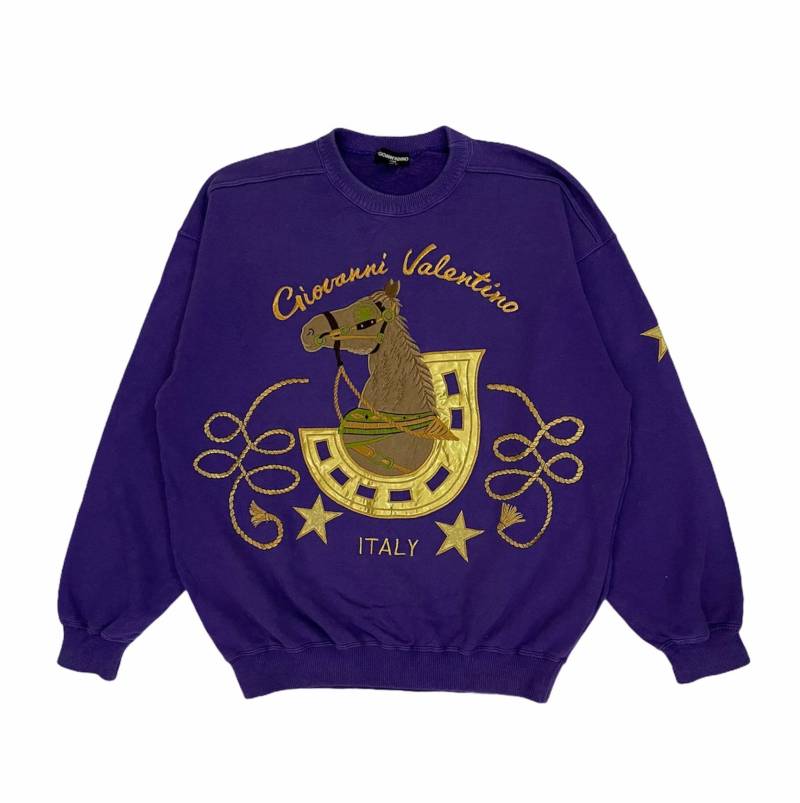 Seltene Giobino Valentino Italien Sweatshirt Gesticktes Logo Größe Große Activewear Streetwear von magvintagestore