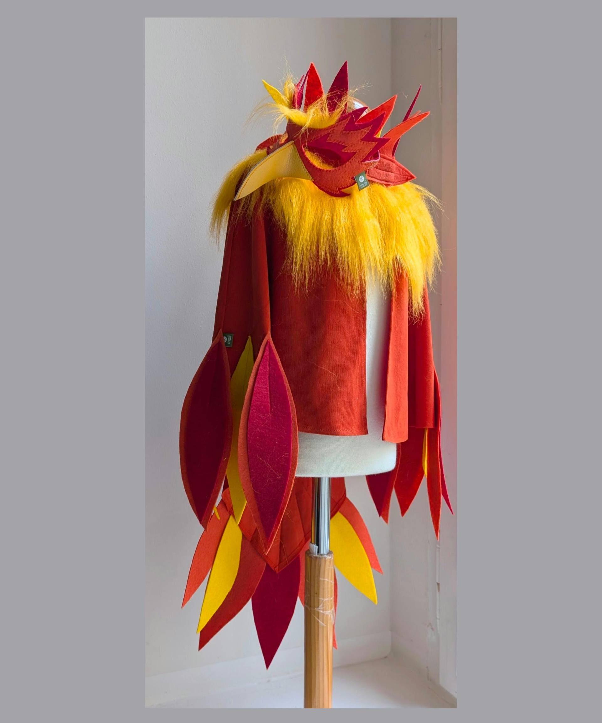 Phönix, Phenix, Greif, Raubvogel, Feuervogel, Halloween, Bunter Vogel, Kinderkostüm, Vogelkostüm von maiiberlin