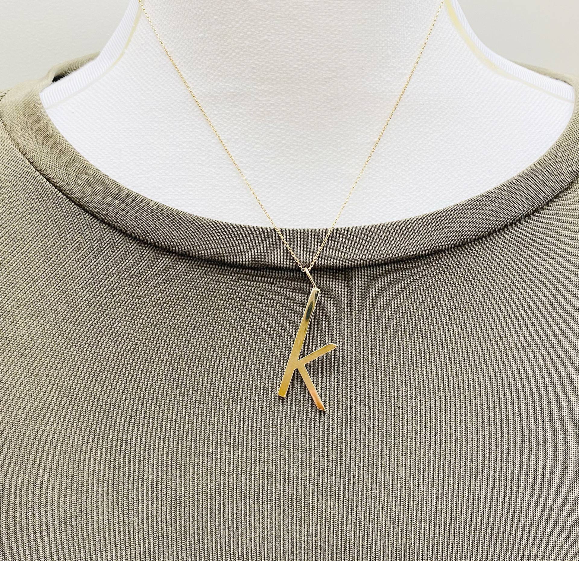 Große Initialen Halskette Gold Personalisierte Buchstabe Anhänger von maimaiandco