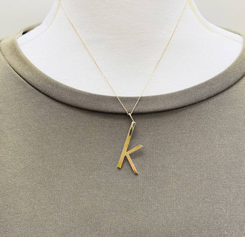 Große Initialen Halskette Gold Personalisierte Buchstabe Anhänger von maimaiandco