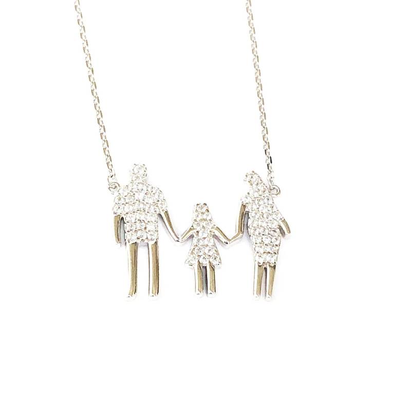 sterlingsilber-Familien-Halskette Cubic Zirkonia-Mädchen-Anhänger von maimaiandco