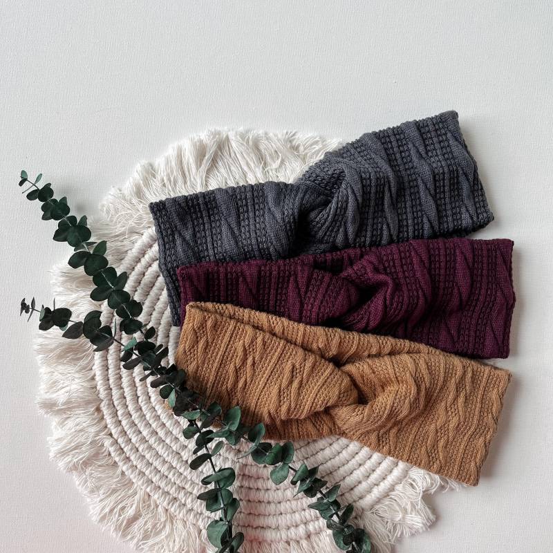 Stirnband Aus Strickstoff, Für Mama & Mini | Haarband Mutter Tochter Winter Accessoire von maimoiselle