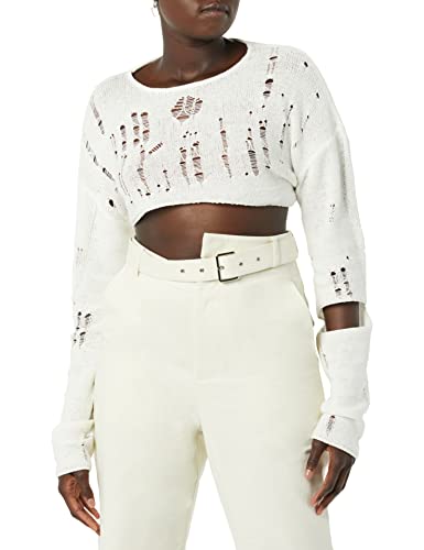 maison blanche Knitted Cropped Sweater, Kokosnuss-milch, 2 von maison blanche