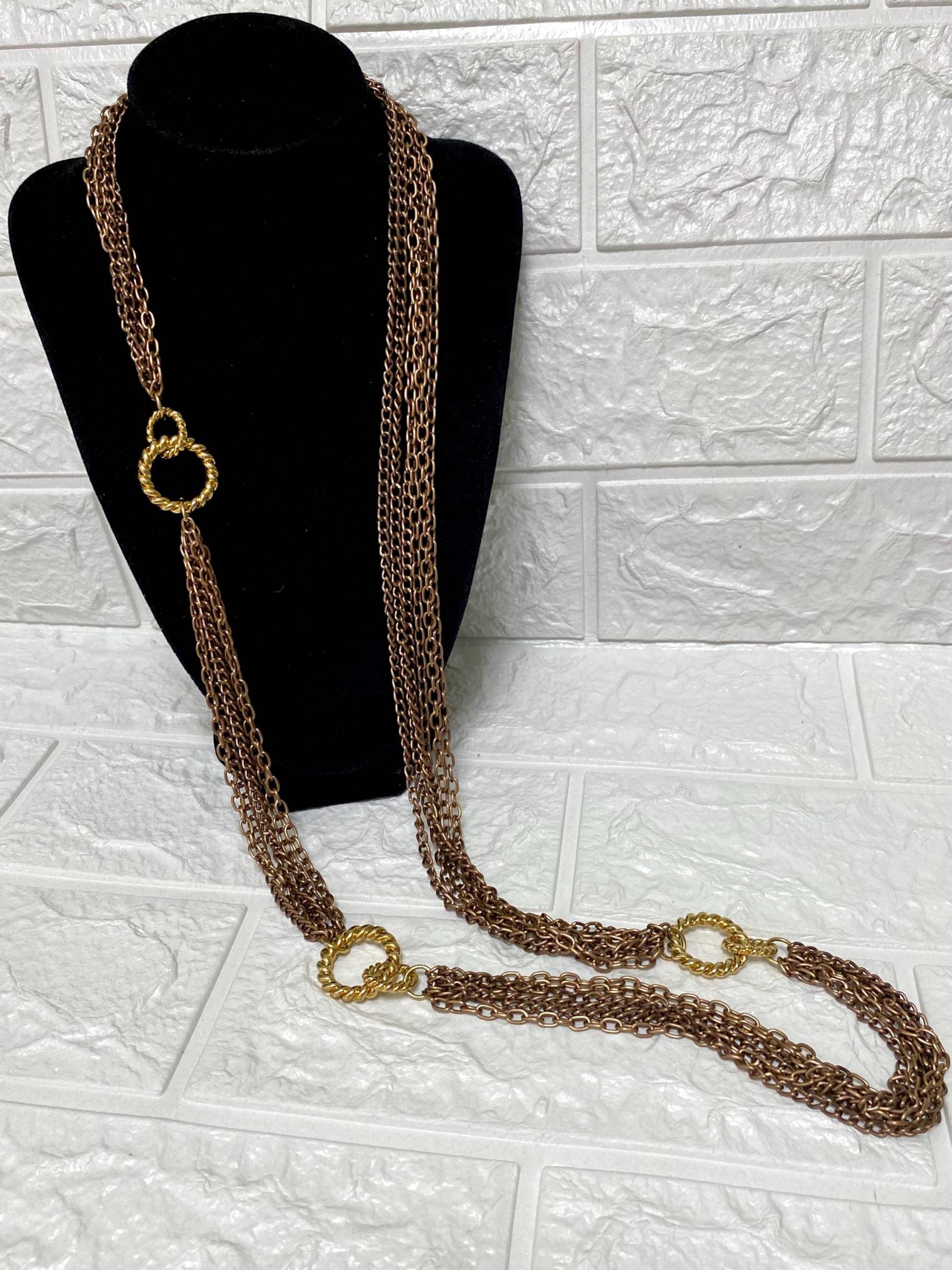 Two Tone Multistrand Heavy Rope Massive Kette Chunky Lariat Brutal Extra Lang Bib Halskette Station Vintage Schmuck 90Er Jahre Two Tone Multistrand Heavy Rope Massive Kette Chunky Lariat Brutal Extra Lang Bib Halskette Station Vintage Schmuck 90Er Jahre von FeltWoolDesign