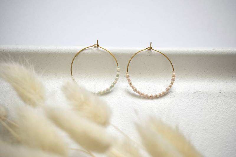 Creolen Hoop Ohrringe Kreis Rund Mit Perlen - Personalisierbar | Edelstahl Gold Silber Creolen Hoop Ohrringe Kreis Rund Mit Perlen - Personalisierbar | Edelstahl Gold Silber von incividual