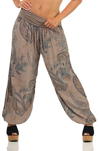 Malito Damen Aladinhose mit Print | Haremshose zum Tanzen | Pumphose zum Chillen - Freizeithose - Pluderhose 7185 (Fango) von malito more than fashion