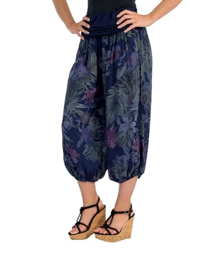 Malito Damen Aladinhose mit floralem Muster, Haremshose zum Tanzen, Pumphose zum Chillen - Freizeithose - Pluderhose 8938 (dunkelblau) von malito more than fashion