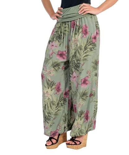 Malito Damen Aladinhose mit floralem Muster, Haremshose zum Tanzen, Pumphose zum Chillen - Freizeithose - Pluderhose 8939 (Oliv) von malito more than fashion