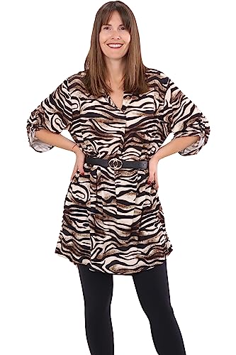Malito - Damen Anmimalprint Kleid mit V Auschnitt - Midi Kleid mit Gürtel - Sommerkleid in One Size mit lockerer Passform - langes Blusenkleid Herbstkleid 23203 (Größe: 36-42 Zebra) von malito more than fashion